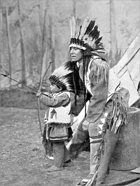 American Indians. The Red Indian on show in London. Chief Wh