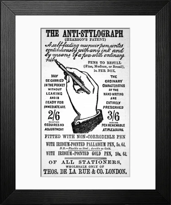 Framed Print : Anti-Stylograph pen advertisement Framed Print : Anti-Stylograph pen advertisement