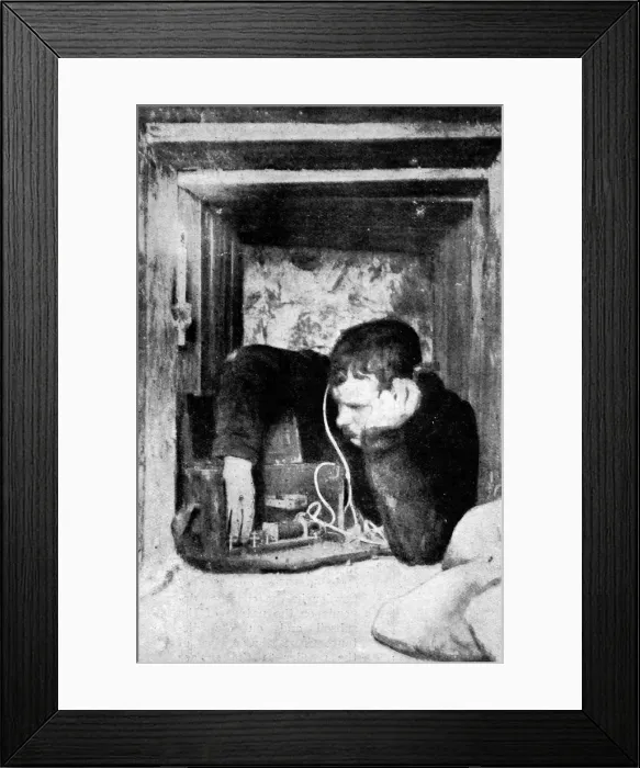 Framed Print : Listening for sounds of counter-mining Framed Print : Listening for sounds of counter-mining