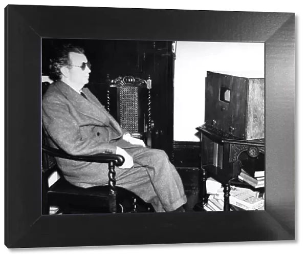 John Logie Baird watching Stereoscopic Television, 1942