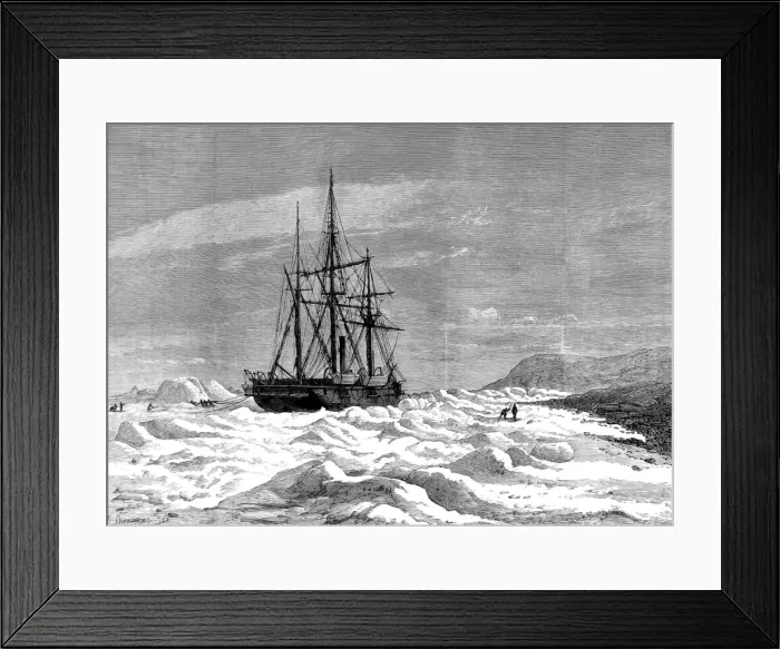 Framed Print : HMS Alert caught in ice off Cape Beechey, 1875-1876