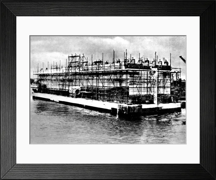 Framed Print : Mulberry Caisson under construction; Second World War, 1944 Framed Print : Mulberry Caisson under construction; Second World War, 1944