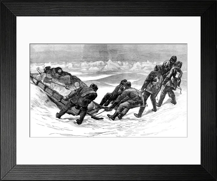 Framed Print : Sledge Hauling, British Arctic Expedition, 1875-1876 Framed Print : Sledge Hauling, British Arctic Expedition, 1875-1876