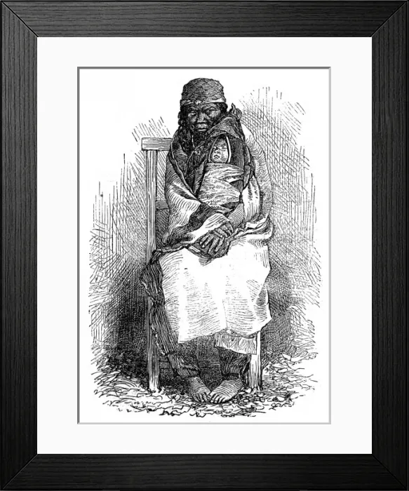 Framed Print : Native American Indian woman and child, Vancouver Island, 18