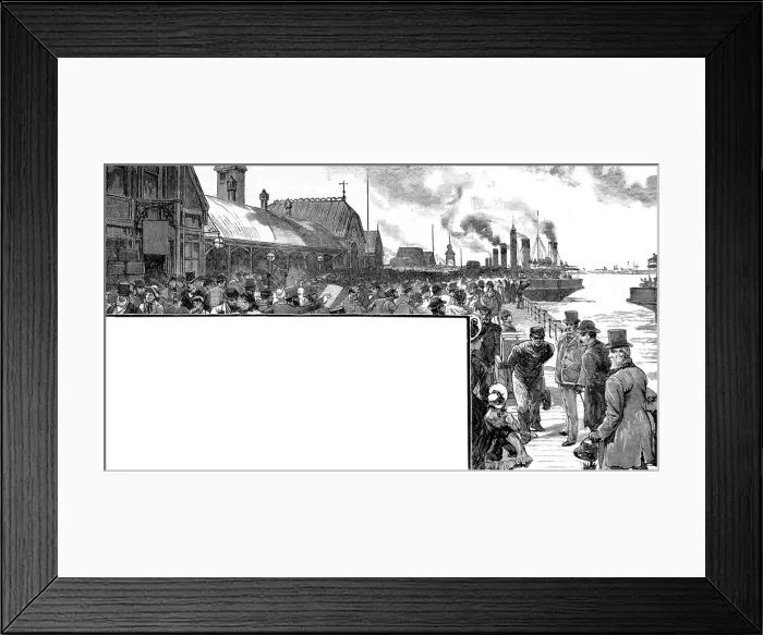 Framed Print : The Landing Stage at Liverpool Docks, 1884 Framed Print : The Landing Stage at Liverpool Docks, 1884