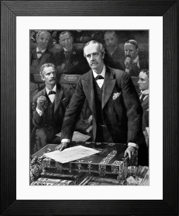 Framed Print : Arthur James Balfour, 1st Earl of Balfour, in the House of C Framed Print : Arthur James Balfour, 1st Earl of Balfour, in the House of C