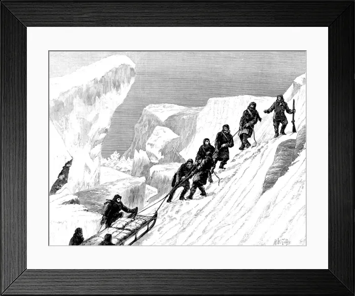 Framed Print : Sledge Hauling, British Arctic Expedition, 1875-1876 Framed Print : Sledge Hauling, British Arctic Expedition, 1875-1876