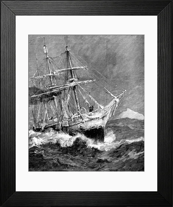 Framed Print : HMS Alert in the North Atlantic, 1876 Framed Print : HMS Alert in the North Atlantic, 1876