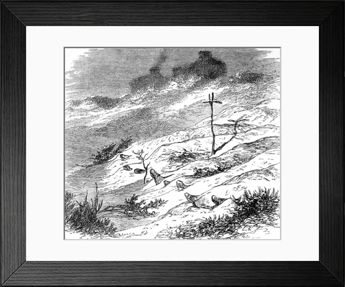 Framed Print : Franco-Prussian War. Grave of five French Soldiers at Petit Framed Print : Franco-Prussian War. Grave of five French Soldiers at Petit