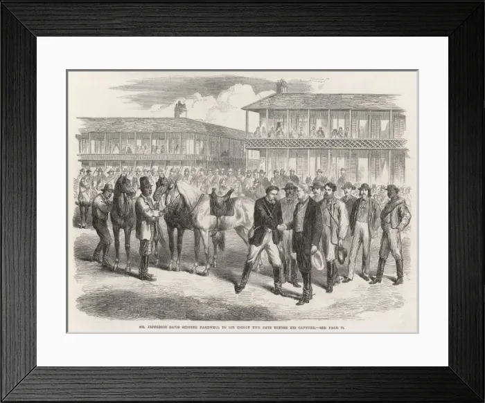 Framed Print : President Jefferson Davis leaves his escort; American Civil Framed Print : President Jefferson Davis leaves his escort; American Civil
