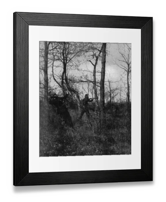 Framed Print : Hit. A photograph taken by a French dragoon showing a fellow soldier struck Framed Print : Hit. A photograph taken by a French dragoon showing a fellow soldier struck