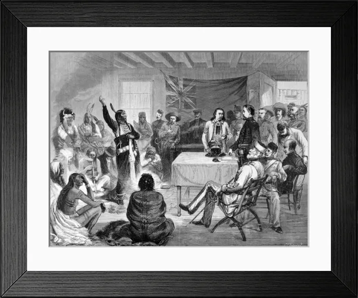 Framed Print : American Indians. The Indian Wars In the United States