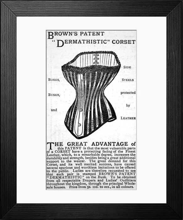 Framed Print : Browns patent corset advert Framed Print : Browns patent corset advert