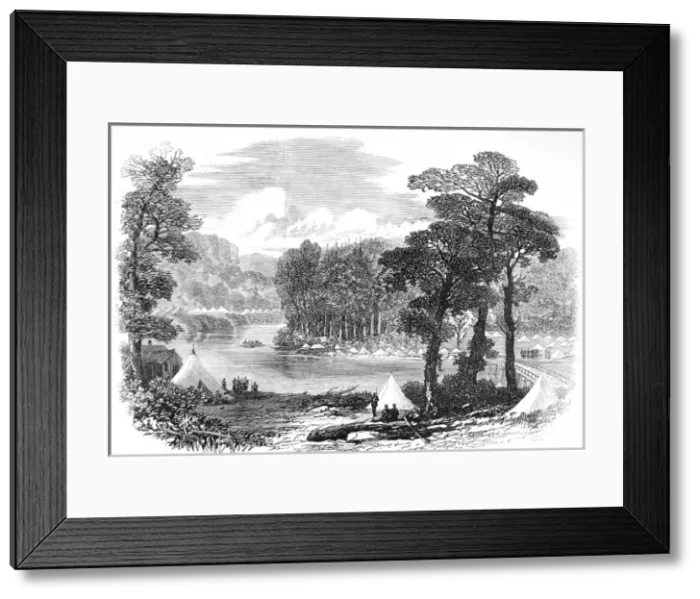 Framed Print : American Indians. Red River Expedition. Camp at Malawin Brid Framed Print : American Indians. Red River Expedition. Camp at Malawin Brid