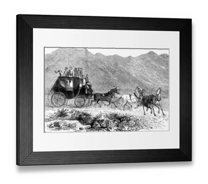 Framed Print : Wild West. An Artist in the Far West. The Stage Coach betwee Framed Print : Wild West. An Artist in the Far West. The Stage Coach betwee