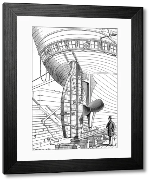 Framed Print : Lumleys Patent Rudder, 1867 Framed Print : Lumleys Patent Rudder, 1867