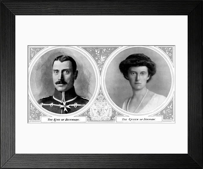 Framed Print : The King and Queen of Denmark, 1914 Framed Print : The King and Queen of Denmark, 1914