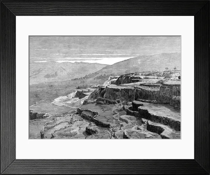 Framed Print : Mammoth Hot Springs, Gardiners River, Yellowstone, 1874 Framed Print : Mammoth Hot Springs, Gardiners River, Yellowstone, 1874