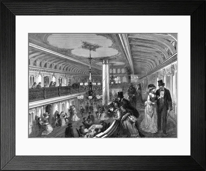 Framed Print : Grand Saloon of an American Steam-boat, 1875 Framed Print : Grand Saloon of an American Steam-boat, 1875