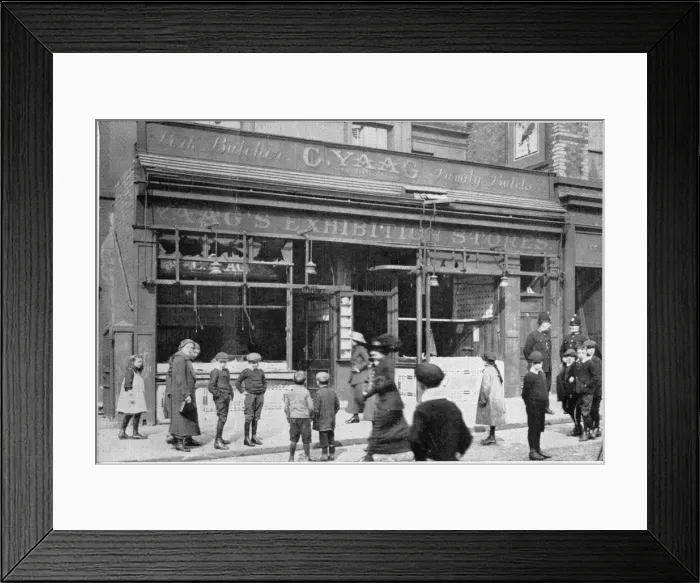 Framed Print : German shop wrecked in Liverpool Framed Print : German shop wrecked in Liverpool