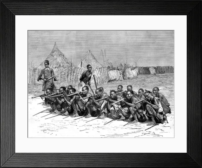 Framed Print : Emin Pashas Irregular Troops, c. 1887 Framed Print : Emin Pashas Irregular Troops, c. 1887