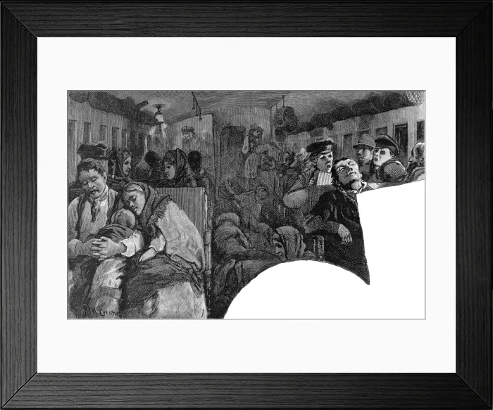 Framed Print : Immigrants on a train to the Mid-West, USA, 1886 Framed Print : Immigrants on a train to the Mid-West, USA, 1886