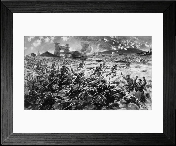 Framed Print : British troops charging at Loos Framed Print : British troops charging at Loos