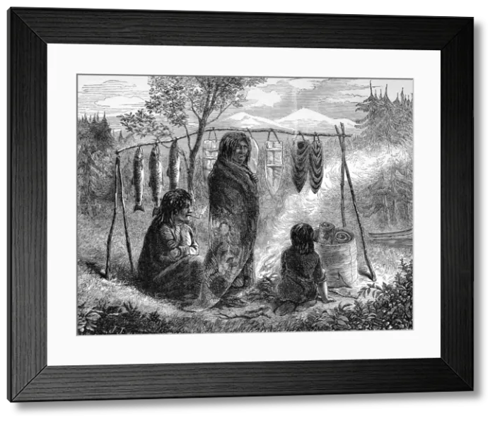 Framed Print : American Indians. Salmon eaters of British Columbia Framed Print : American Indians. Salmon eaters of British Columbia