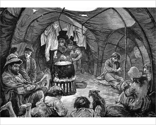 Gypsy life inside a tent