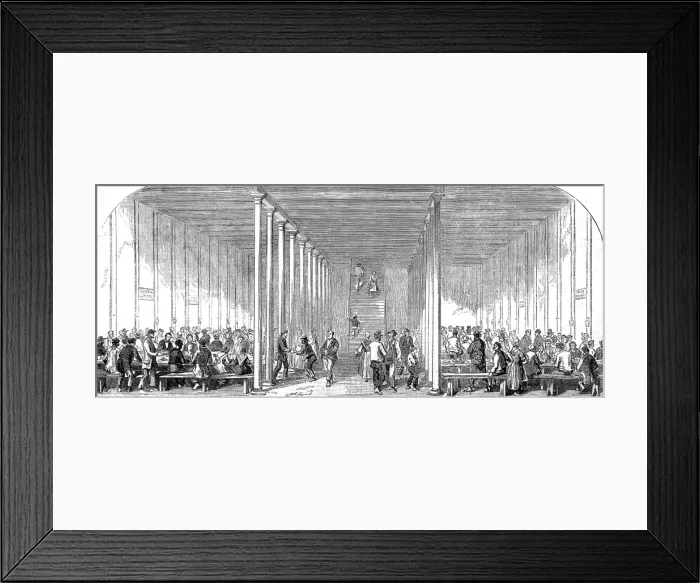 Framed Print : Dining Room on board an Emigrant Ship, 1852 Framed Print : Dining Room on board an Emigrant Ship, 1852