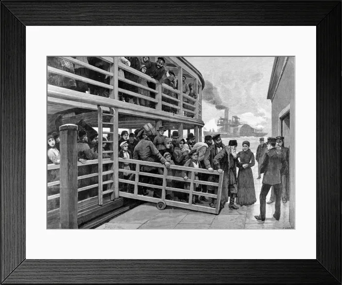 Framed Print : Russian Emigrants landing in New York, 1892 Framed Print : Russian Emigrants landing in New York, 1892