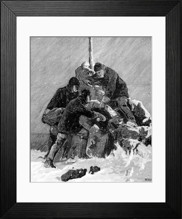 Framed Print : The Crew of the Pandora Recovering Mail from the Cairn on Framed Print : The Crew of the Pandora Recovering Mail from the Cairn on
