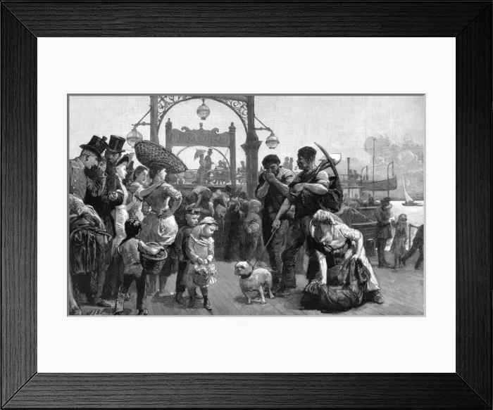 Framed Print : Crossing the Mersey: The Steam-Ferry between Liverpool and B Framed Print : Crossing the Mersey: The Steam-Ferry between Liverpool and B