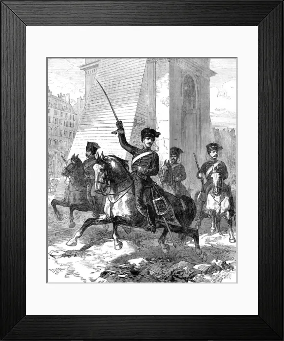 Framed Print : Franco-Prussian War. The First German in Paris Framed Print : Franco-Prussian War. The First German in Paris