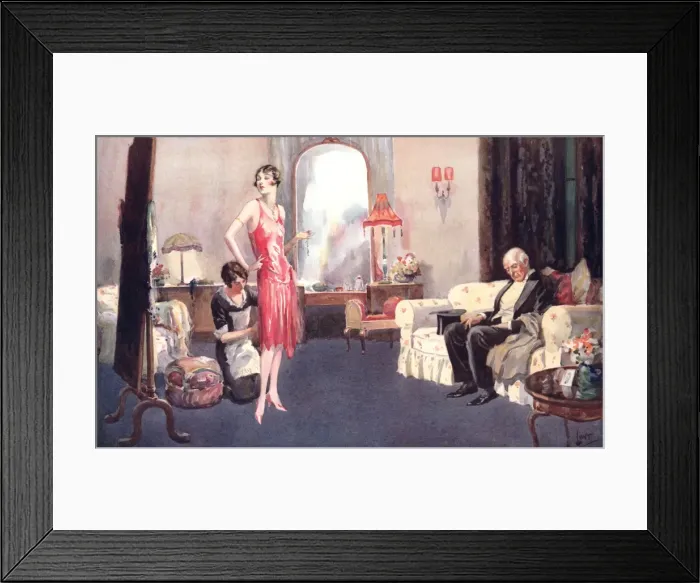 Framed Print : Getting Ready for a Formal Evening, 1928 Framed Print : Getting Ready for a Formal Evening, 1928