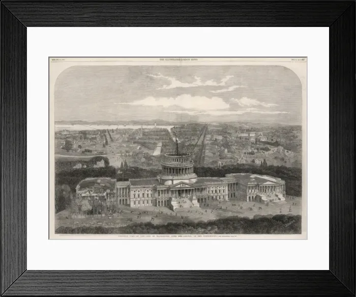 Framed Print : Aerial view of the Capitol, Washington, 1861 Framed Print : Aerial view of the Capitol, Washington, 1861