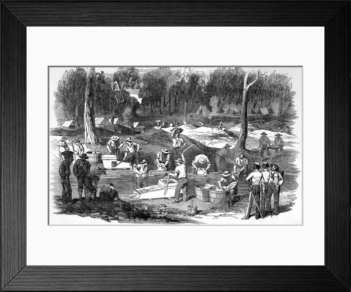 Framed Print : The diggers at Forest Creek, Port Phillip, Australia Framed Print : The diggers at Forest Creek, Port Phillip, Australia