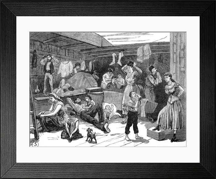 Framed Print : Scene on board the Refugee Ship North Britain, 1882 Framed Print : Scene on board the Refugee Ship North Britain, 1882