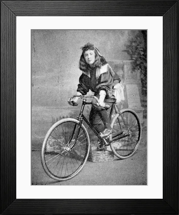 Framed Print : Miss Hutton on her Bicycle, 1895 Framed Print : Miss Hutton on her Bicycle, 1895