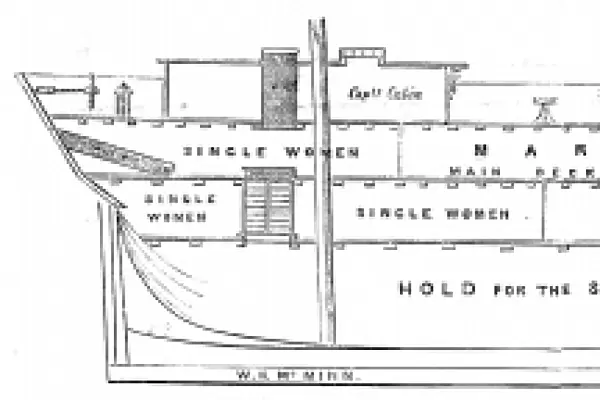 Cross-Section of the Emigrant Ship Bourneuf, 1852
