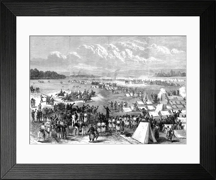 Framed Print : The French Emperor visiting the French Army at Chalons; Fran Framed Print : The French Emperor visiting the French Army at Chalons; Fran