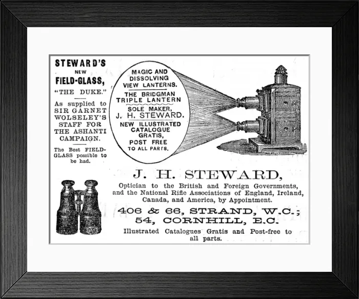 Framed Print : Stewards magic lantern advertisement Framed Print : Stewards magic lantern advertisement