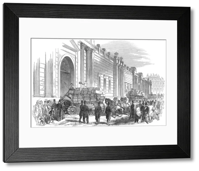 Framed Print : Arrival of Californian gold and Mexican dollars at the Bank Framed Print : Arrival of Californian gold and Mexican dollars at the Bank