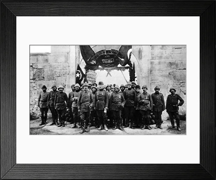 Framed Print : Germans & Turks at a new munitions factory Framed Print : Germans & Turks at a new munitions factory