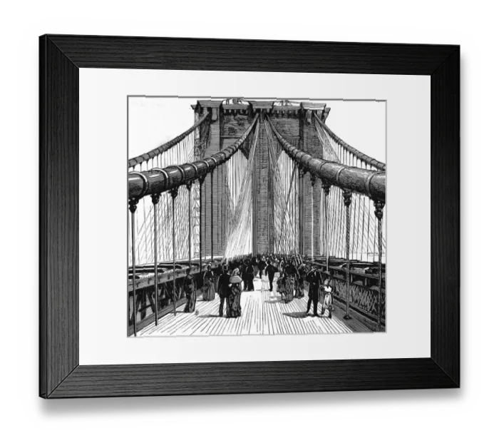 Framed Print : The Brooklyn Bridge, New York, 1883 Framed Print : The Brooklyn Bridge, New York, 1883