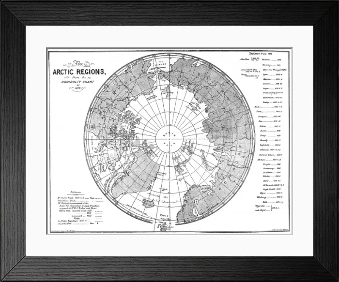 Framed Print : The Admiralty Chart of the Arctic Region, 1875 Framed Print : The Admiralty Chart of the Arctic Region, 1875