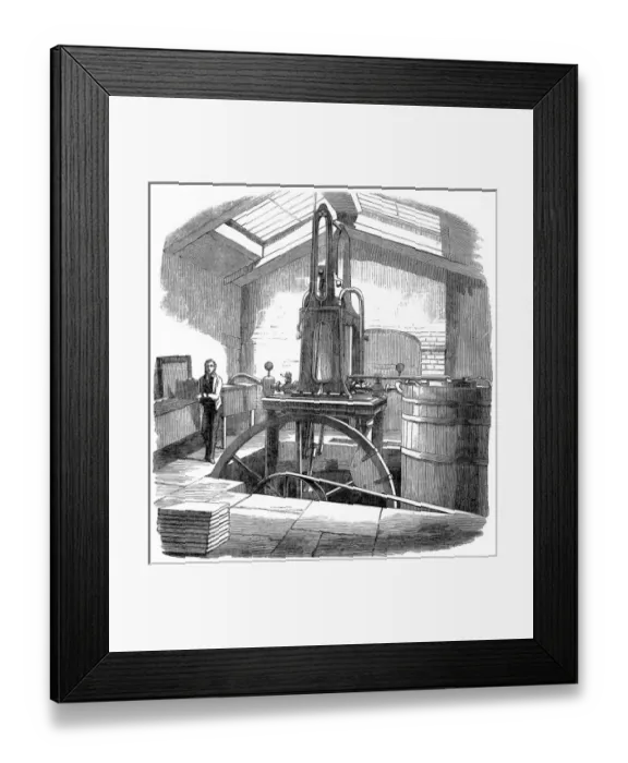 Framed Print : Harrisons Ice Making Machine, 1858 Framed Print : Harrisons Ice Making Machine, 1858