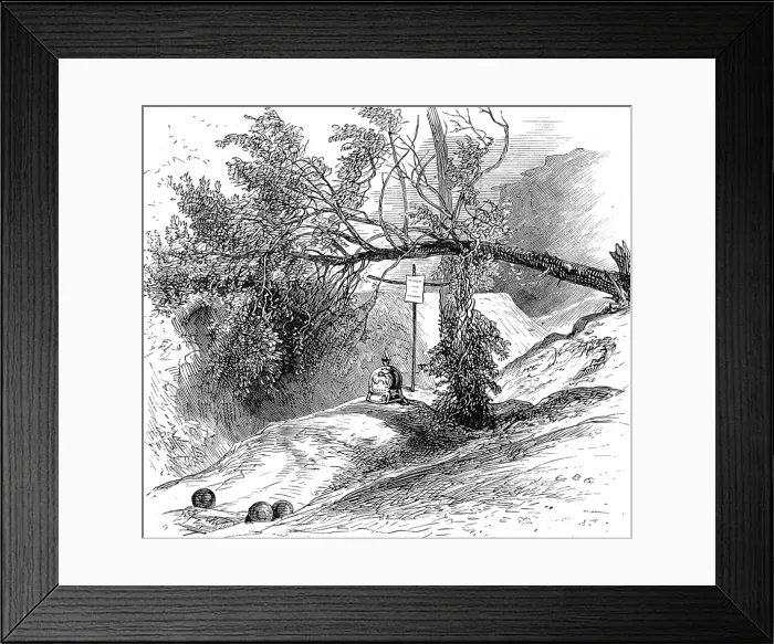Framed Print : Franco-Prussian War. Battle at Petit Bicetre. Grave of a Pru Framed Print : Franco-Prussian War. Battle at Petit Bicetre. Grave of a Pru