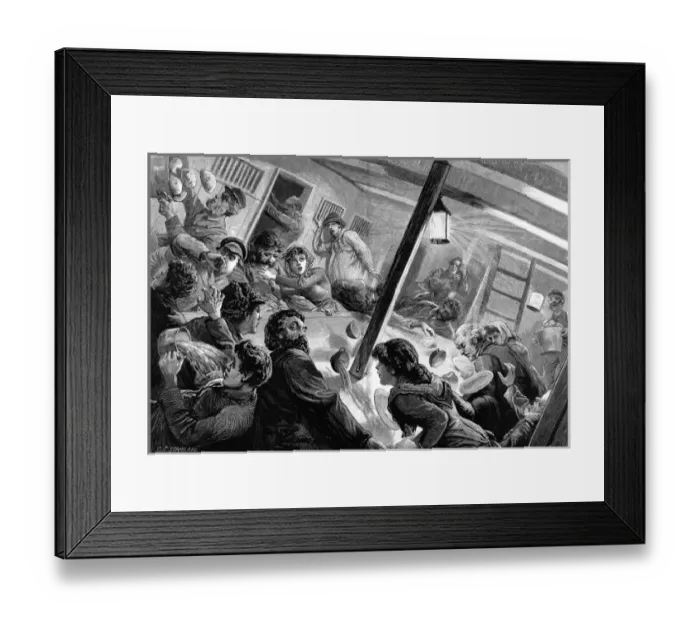 Framed Print : The Saloon of an Emigrant Ship during a storm, Bay of Biscay Framed Print : The Saloon of an Emigrant Ship during a storm, Bay of Biscay
