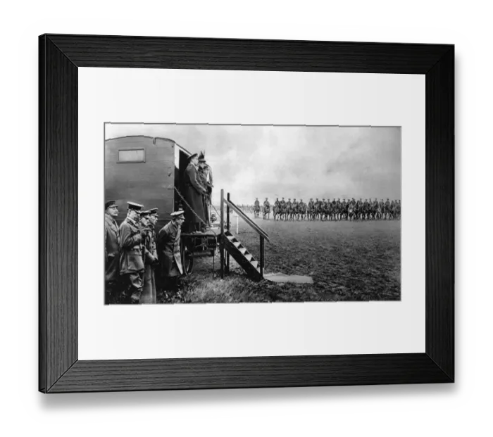 Framed Print : Queen Mary inspecting troops Framed Print : Queen Mary inspecting troops
